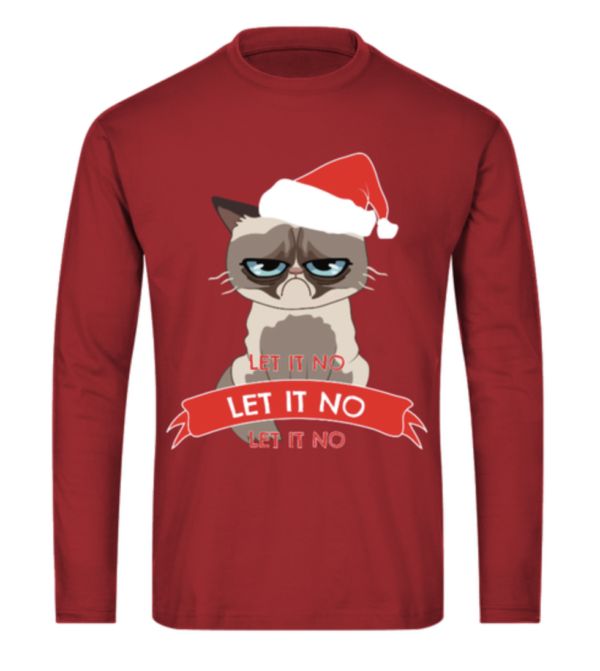 Let it no, let it snow grimmige Katze Herren Longsleeve Shirt